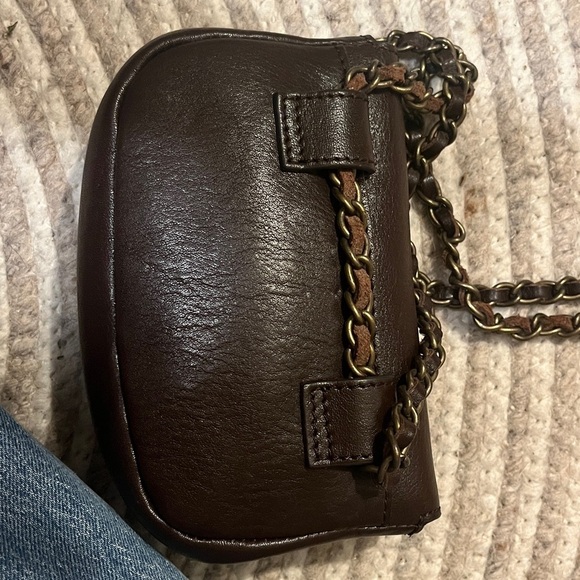 Mulberry Vintage Small Dark Brown Crossbody Flap Bag w Chain and leather strap - Picture 4 of 10